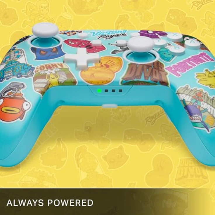 PowerA Verbesserter Kabelloser Controller für Nintendo Switch - Fortnite Sticker Mania, Gamepad, Bluetooth-Controller, Aufladbar, Offiziell Lizenziert – Bild 5