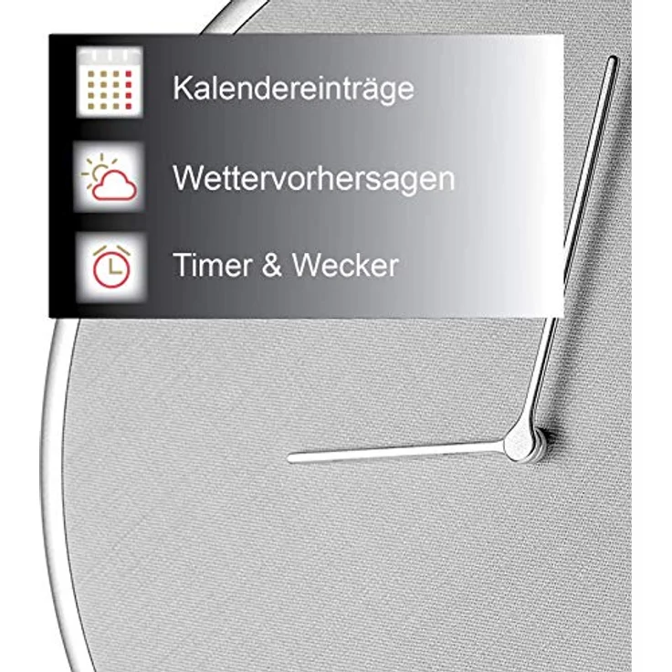 Glance Clock, smarte Wanduhr mit LED-Display, silber – Bild 4