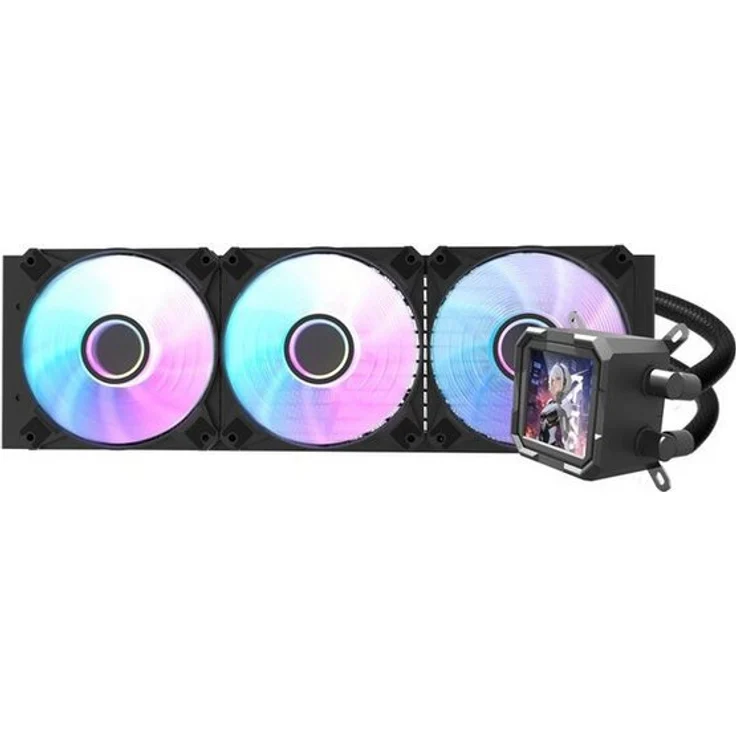 Darkflash DV360S, 360 mm CPU Wasserkühler mit leistungsstarkem Radiator und leiser Pumpe, Schwarz