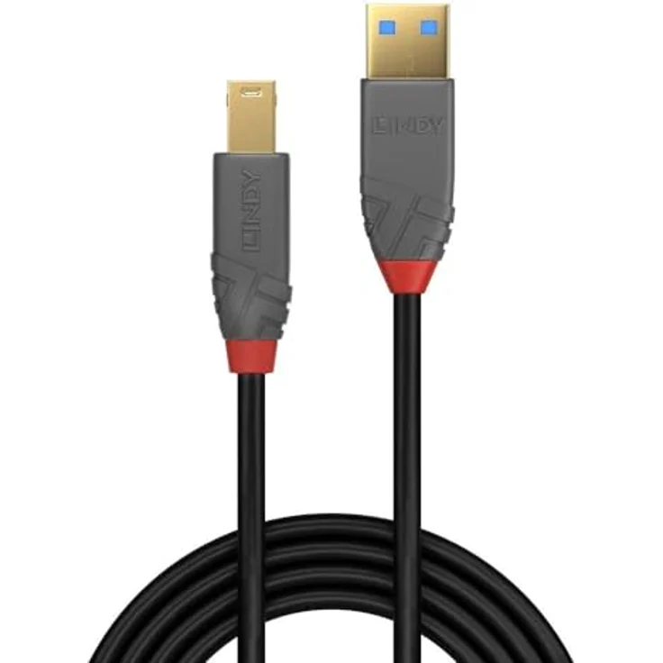LINDY 36742 2m USB 3.0 Typ A an B Kabel, Anthra Line Anthrazit – Bild 5