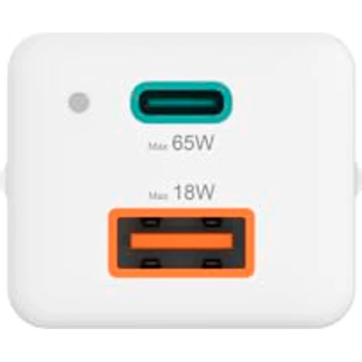 Hama Schnellladegerät, GaN, 1x USB-C PD, 1x USB-A QC, Mini-Ladegerät, 65 W, Weiß – Bild 4