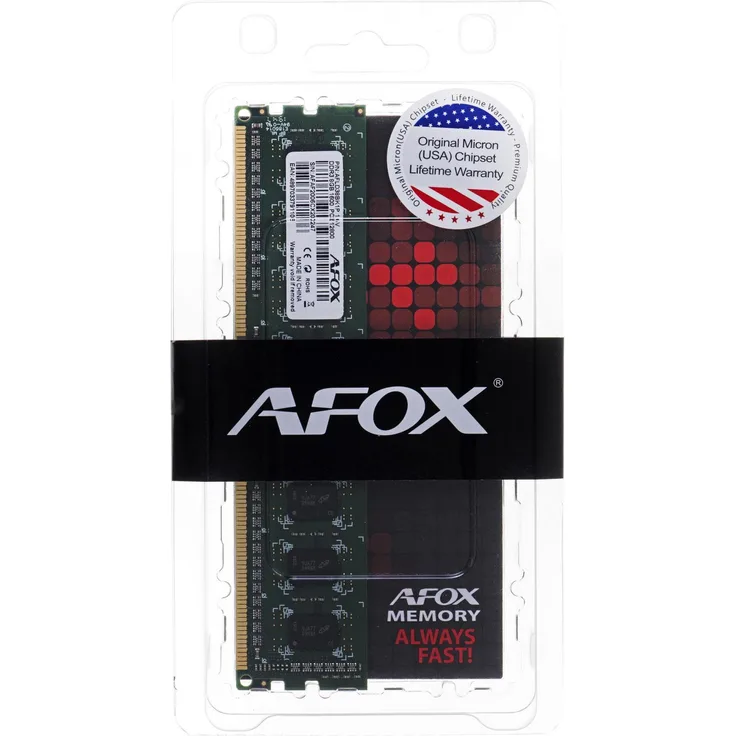 AFOX DDR3 8G 1600 UDIMM memory module 8 GB 1600 MHz LV 1.35V (1 x 8GB, 1600 MHz, DDR3-RAM, DIMM), RAM, Grün