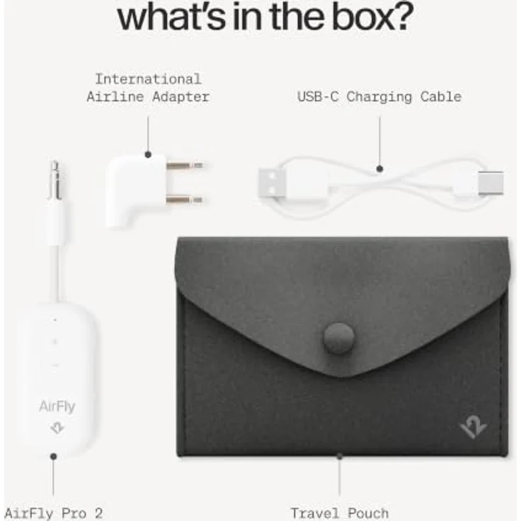 Twelve South AirFly Pro 2 Deluxe, Bluetooth-Audio-Transmitter mit 25+ Stunden Akku, aptX, Dual-Pairing, Weiß, inkl. Transporttasche und USB-C-Kabel – Bild 8