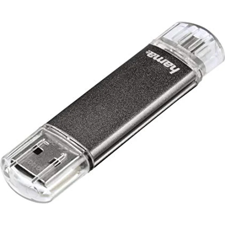 Hama 128GB USB-Speicherstick mit USB 2.0 & microUSB (2-in-1 USB-Stick, z.B. für Android Handy, Tablet, Computer, Notebook, PC, Laptop, MacBook, OTG, 10MB-s) Handy-Stick, Doppel Memory-Stick grau – Bild 5