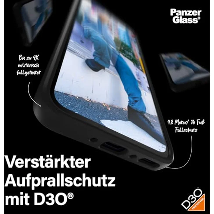 PanzerGlass™ Ultimativer Schutzhülle für Samsung Galaxy A35 HardCase mit D3O - Langlebig und Nachhaltig, Transparent/Schwarz – Bild 3