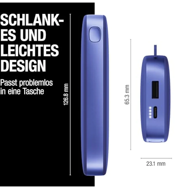 FRESH N REBEL 2PB12100TB Ultra Fast Charge Powerbank 12000 mAh, 20W PD, True Blue, 6 Sicherheitsfunktionen, USB-A & USB-C Anschluss – Bild 5
