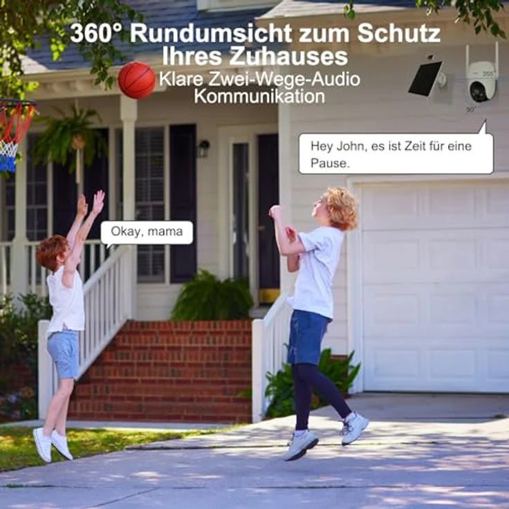 Arenti Arenti GO2T+SP2-EU WLAN Überwachungskamera 3MP mit Solarpanel, 360° Schwenken/Neigen, Nachtsicht in Farbe – Bild 6