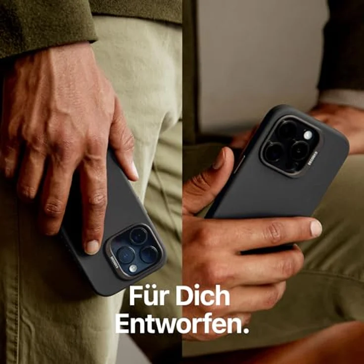 DECODED Smartphone-Hülle AntiMicrobial Silicone Backcover für iPhone 16 Pro, mit schlagfestem Polycarbonat, MagSafe-kompatibel, schwarz – Bild 12