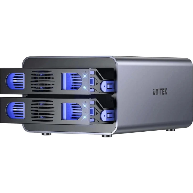 UNITEK 2-Bay USB-C RAID Externes Festplattengehäuse Dockingstation, bis zu 40TB Speicher, 10Gbps Übertragungsrate, für 2.5" und 3.5" Festplatten