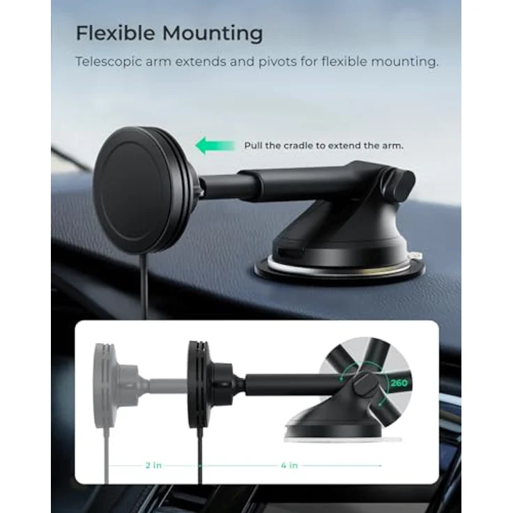 iOttie Velox Mini Qi2, Smartphone Halterung mit 15W kabellosem Laden, Schwarz – Bild 5
