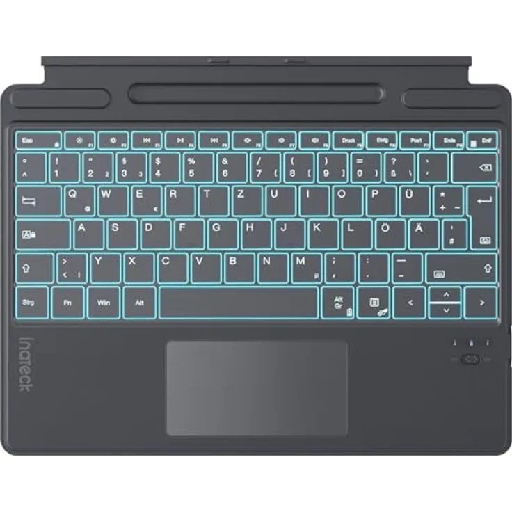 Inateck Surface Pro 11 Tastatur mit KI-Funktion, Touchpad, 7-farbige Hintergrundbeleuchtung und Stifthalter, QWERTZ, kompatibel mit Surface Pro 11/10/9/8/X, KB05114