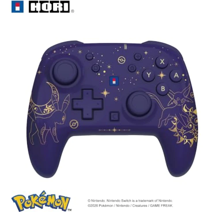 HORI Wireless PAD Turbo (Espeon & Umbreon) für Nintendo Switch 2, kabelloser Controller mit 10 Stunden Akkulaufzeit, programmierbaren Rücktasten und präzisen TMR-Sticks, lila – Bild 1