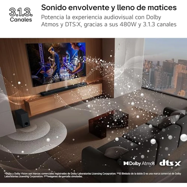 LG S80TY, Soundbar, 3.1.3 Dolby Atmos, 480 Watt, Schwarz – Bild 5