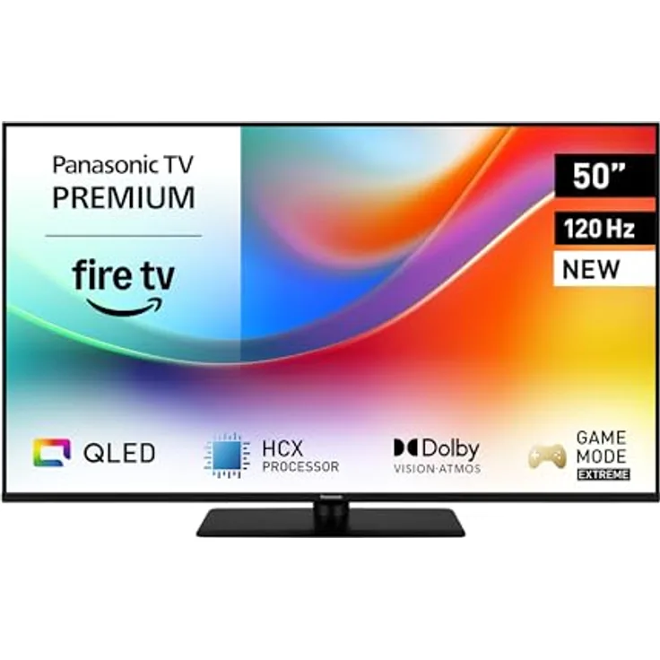 Panasonic Premium TV-50W85BEZ, 50 Zoll 4K Ultra HD QLED Smart TV, 120 Hz, Dolby Vision & Atmos, Fire TV, Alexa, Schwarz