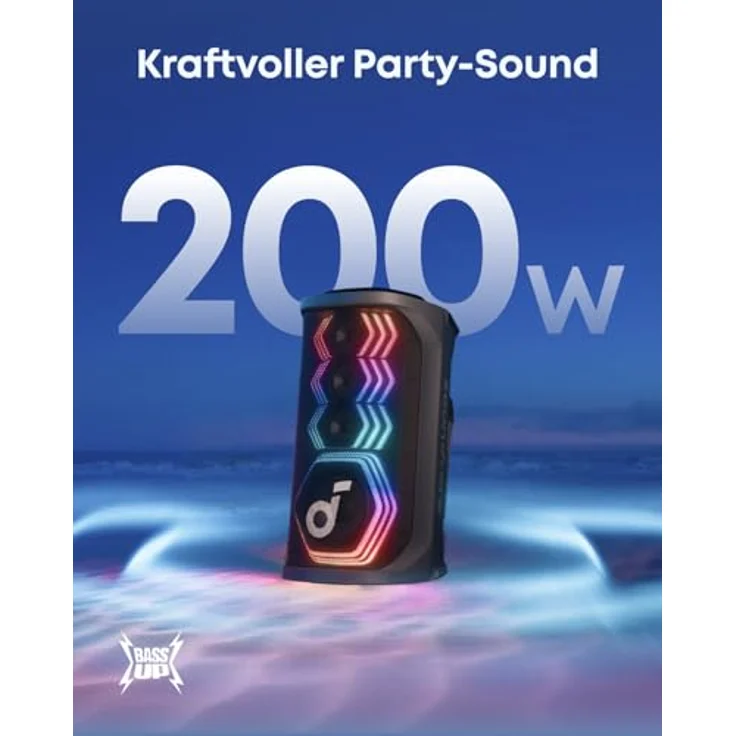 soundcore Rave 3S Partybox, Bluetooth Lautsprecher mit 200W Sound, KI-Karaoke, 2 kabellose Mikros, Lichtshow, 12h Spielzeit für innen & außen – Bild 3