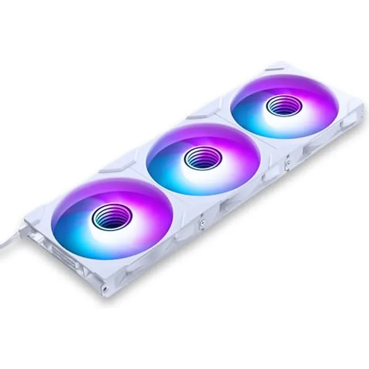 Phanteks M25-140 Gen2 Dreierpack, 3 x 140 mm ARGB-Hochleistungs-Lüfter, Daisy-Chain-Lüfterrahmen, Infinity-Spiegel-Hub, Weiß