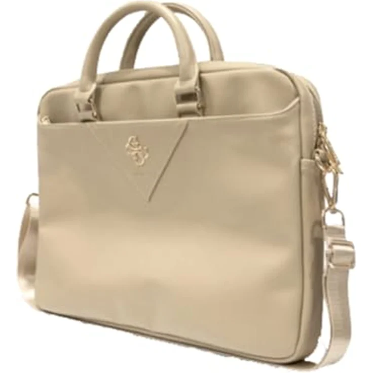 CG Mobile Guess Tasche GUCB15ZPGSTEGD, 16" Laptoptasche aus Öko-Leder in Hellgold mit 4G Triangle Design, 2 große und 2 kleine Fächer – Bild 2