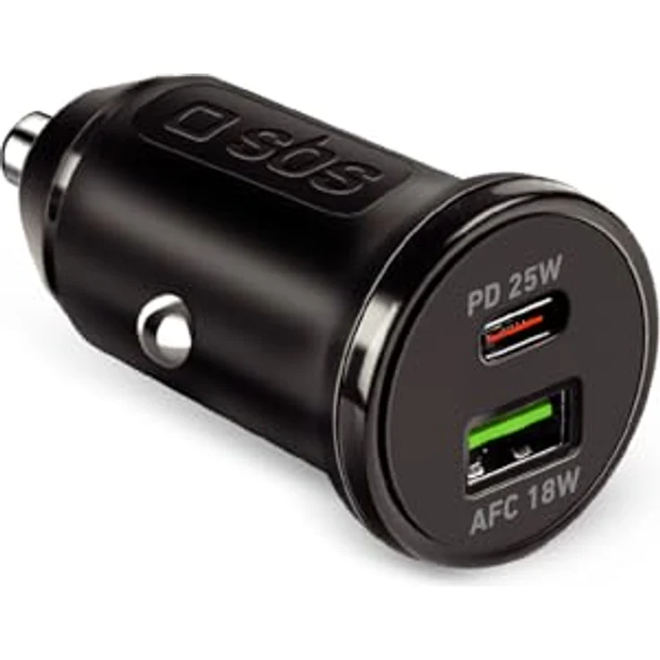 SBS 25W Auto Ladegerät, Ultra-Schnellladen mit Power Delivery (PD), Schwarz – Bild 1
