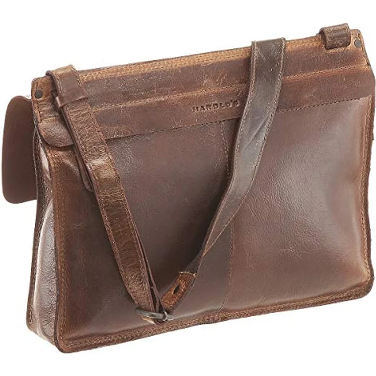 Harold's Umhängetasche Aberdeen 2908, Messengerbag S aus Rindleder, 5 Innenfächer, braun – Bild 3