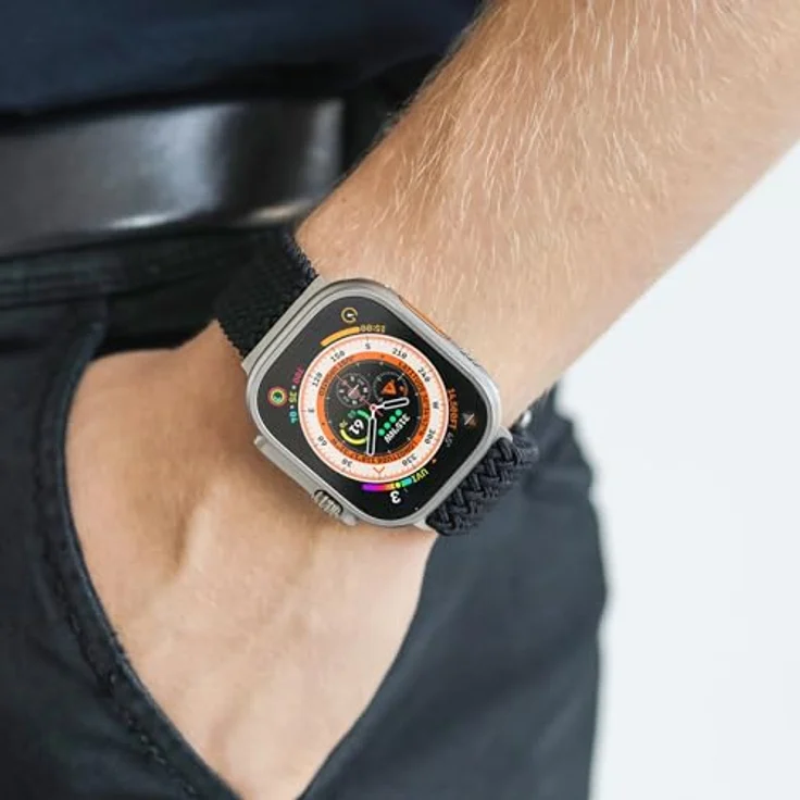 Vonmählen Woven Loop Armband für Apple Watch 40 | 41 | 42 mm, Schwarz, versandkostenfrei – Bild 3