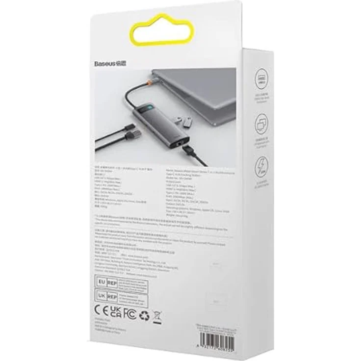 Baseus 7-in-1 Metal Gleam Series, USB-C auf 3 x USB 3.0 + 2 x HDMI + USB-C PD + Ethernet RJ45 – Bild 4