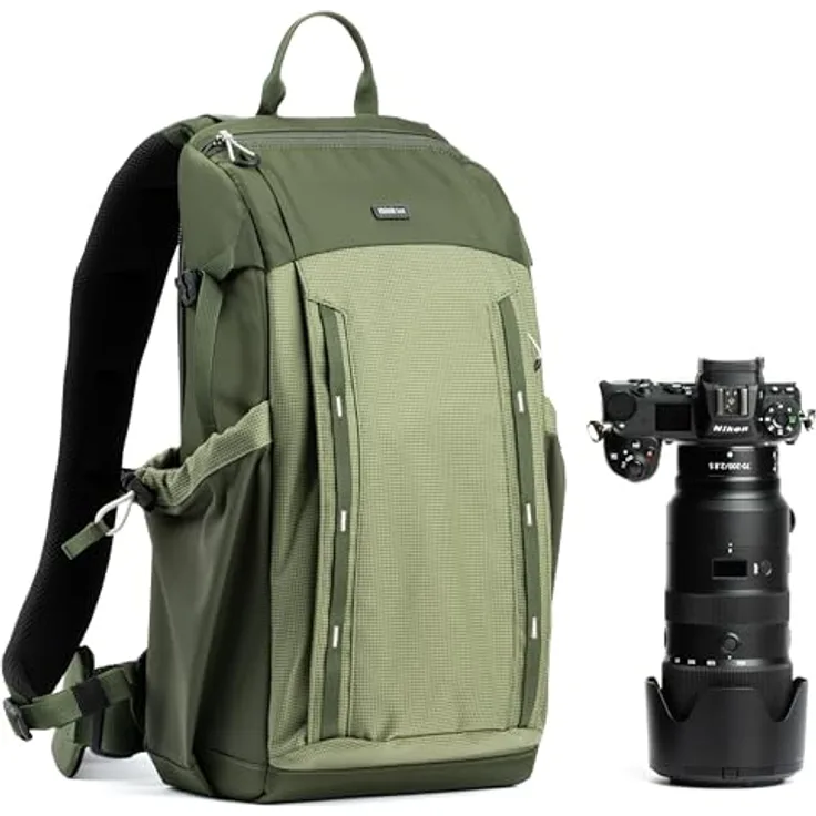 Think Tank Backlight 18L Montane Green, Fotorucksack mit rückseitigem Zugriff für Kamerazubehör, 18 l, inklusive Fächern für Laptop und Tablet