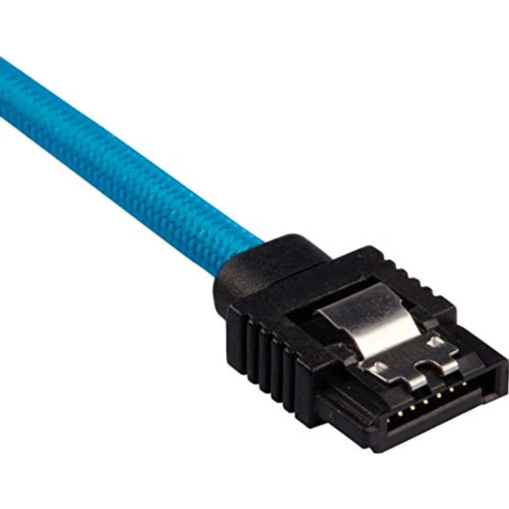 CORSAIR Premium Sleeved - SATA-Kabel - Serial ATA 150/300/600 - SATA (M) straight, latched bis SATA (M) straight, latched - 30cm - Blau (Packung mit 2) (CC-8900251) – Bild 2