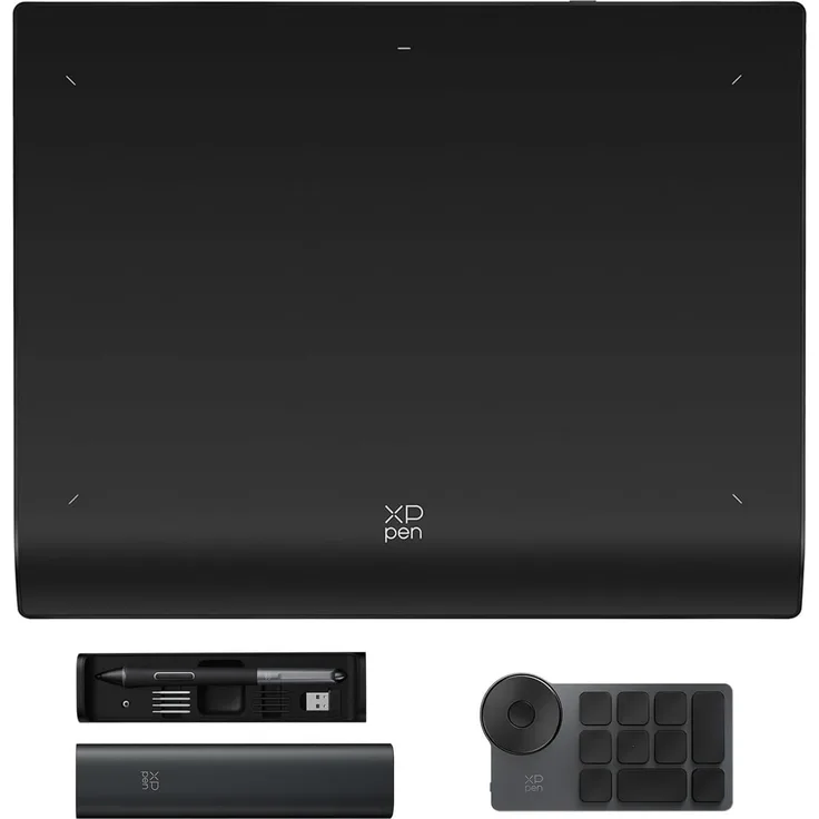 XP-Pen Pro MW Gen2 Grafiktablett, 9x6 Zoll mit X3 Pro 16384 Druckstufen Stift und Bluetooth Tastatur für Animation Design, grau
