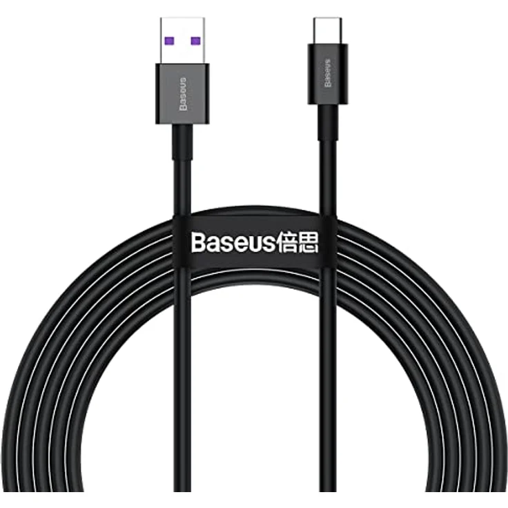 Baseus CATYS-A01 USB-zu-USB-C Kabel, 66W Schnellladung und 480 Mbps Datenübertragung, 2m, schwarz – Bild 1