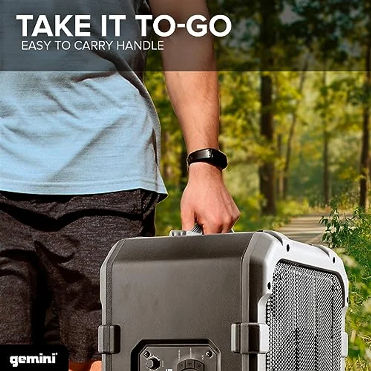 Native Gemini MPA-2400GRY, tragbarer Bluetooth Lautsprecher mit wetterbeständigem Design, grau – Bild 6