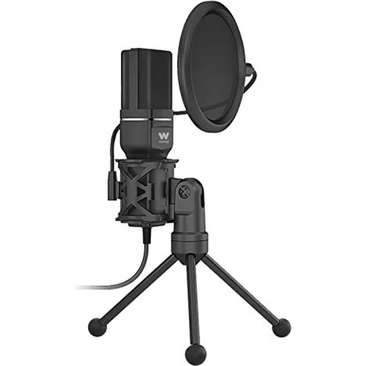 Woxter Mic Studio 60 - Nierenmikrofon, Stativ inklusive, USB-Anschluss, Kompatibel mit YouTube, Skype, Twitch