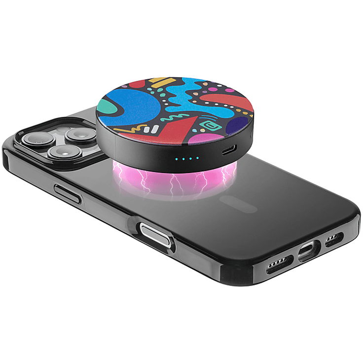 CELLULAR LINE Mag Vibe 3000, MagSafe Powerbank 3000 mAh in Schwarz mit kabelloser Ladefunktion und USB-C-Anschluss