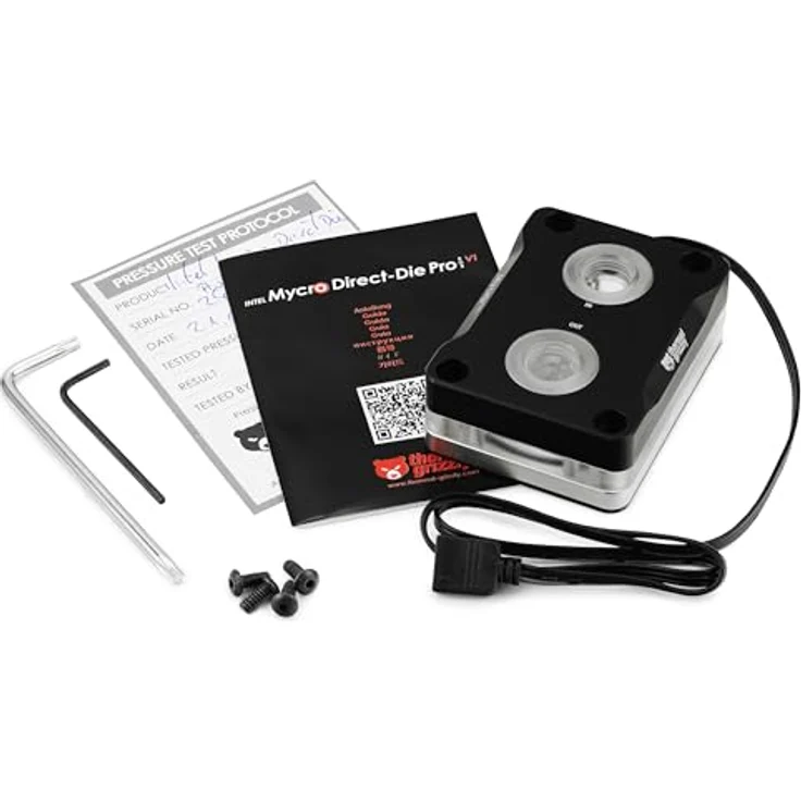 Thermal Grizzly Intel Mycro Direct-Die Pro RGB V1 Wasserkühler für Intel-Prozessoren, ersetzt SAM und Heatspreader, CNC-gefräste POM-Abdeckung, G1/4-Zoll-Anschlüsse, RGB-LED-Beleuchtung – Bild 4