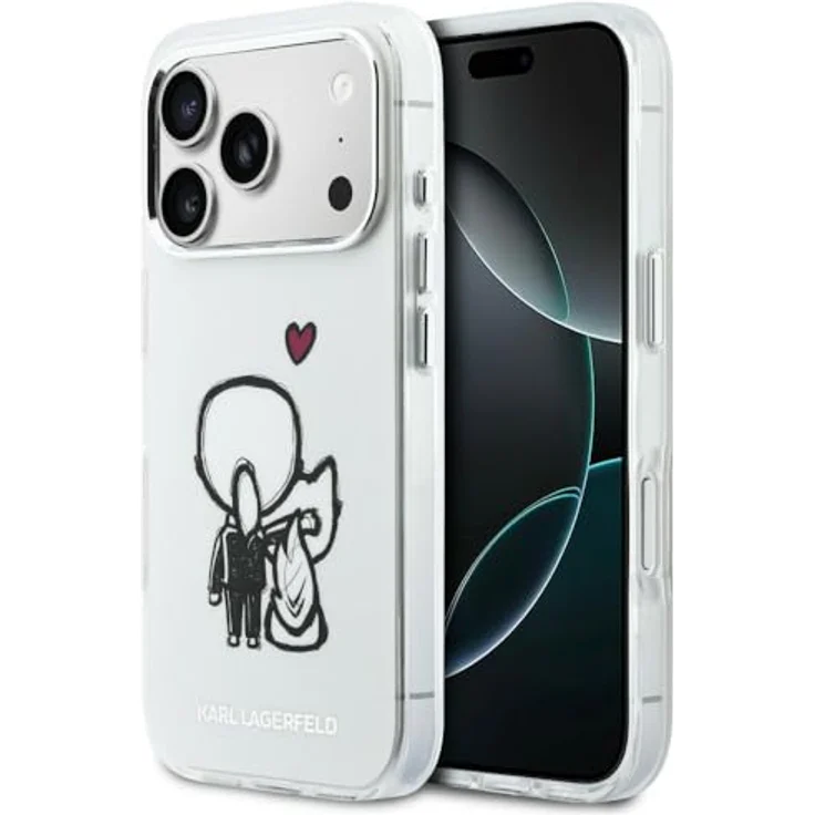 CG MOBILE Karl Lagerfeld Karl & Choupette Rückseite Hülle für iPhone 17 Pro, kompatibel mit MagSafe, Transparent, TPU/PC Material – Bild 1