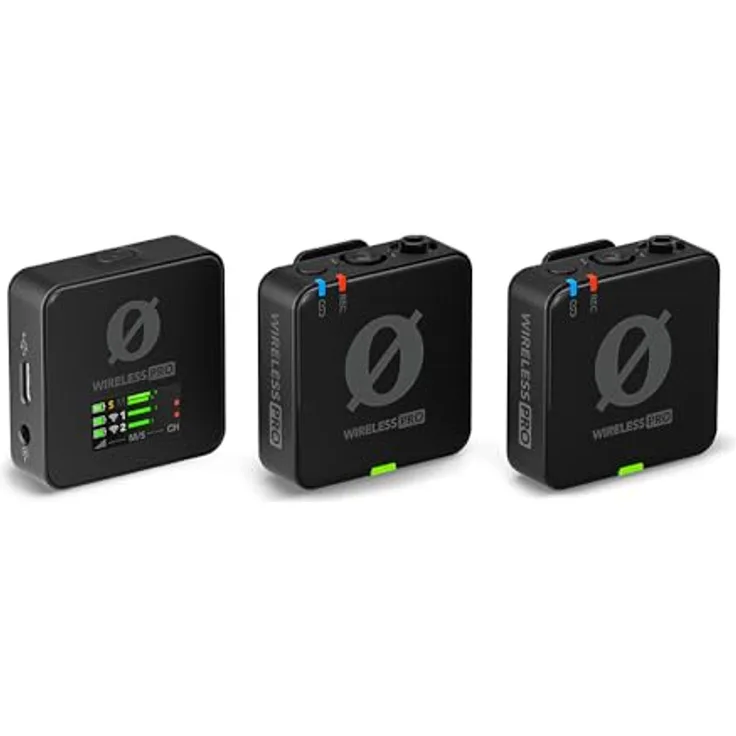 RØDE Wireless PRO Kompakt-Funkstrecken-Set mit Timecode, 32-Bit Float On-Board-Aufnahme, 2 Lavalier-Mikrofonen und Ladecase für Videoaufnahmen und Content Creation