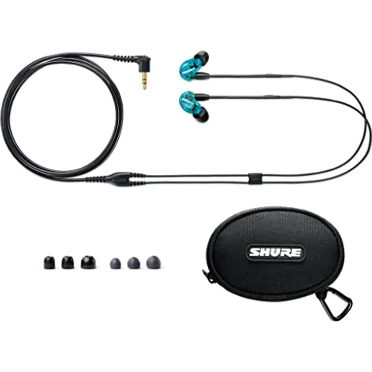 Shure SE215SPE-EFS Professional Over the Ear Earphones, Sound Isolating with Single Dynamic MicroDriver, Clear Sound + Deep Bass, 3.5mm Cable - Blue – Bild 4