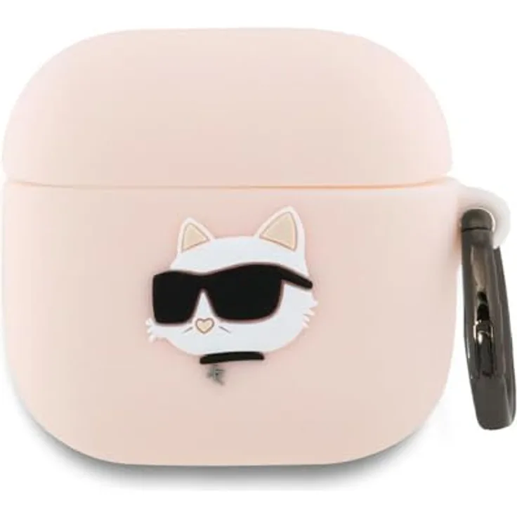 CG Mobile Karl Lagerfeld Silicone Choupette Head 3D Case für AirPods 4, Silikon, rosa