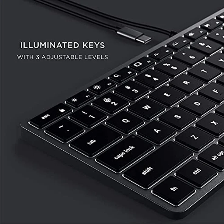 Satechi Slim W1 - Tastatur - hinterleuchtet (Eng. Int., Kabelgebunden), Schwarz – Bild 6