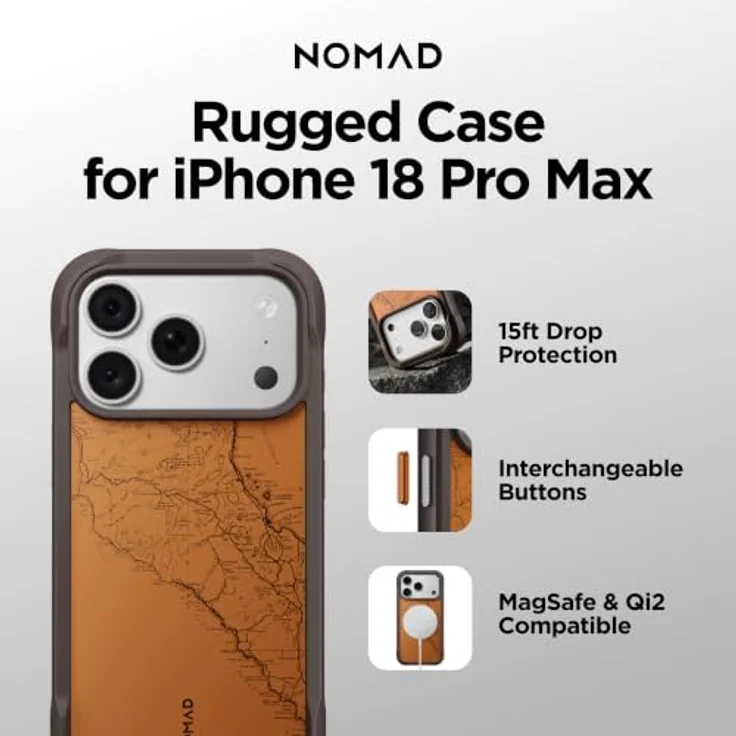 Nomad Rugged Case - arroyo - Handyhülle für iPhone 17 Pro/18 Pro mit robustem Polycarbonat-Rahmen, MagSafe-Unterstützung und verstärkten Ecken – Bild 10
