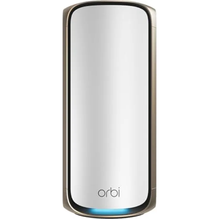 NETGEAR Orbi 970-Serie Quad-Band WiFi 7-Mesh-Zusatzsatellit (RBE970) - kompatibel mit Orbi RBE962S und RBE963S, bietet zusätzliche Abdeckung von bis zu 220 m², BE27000 802.11be (bis zu 27 GBit/s)