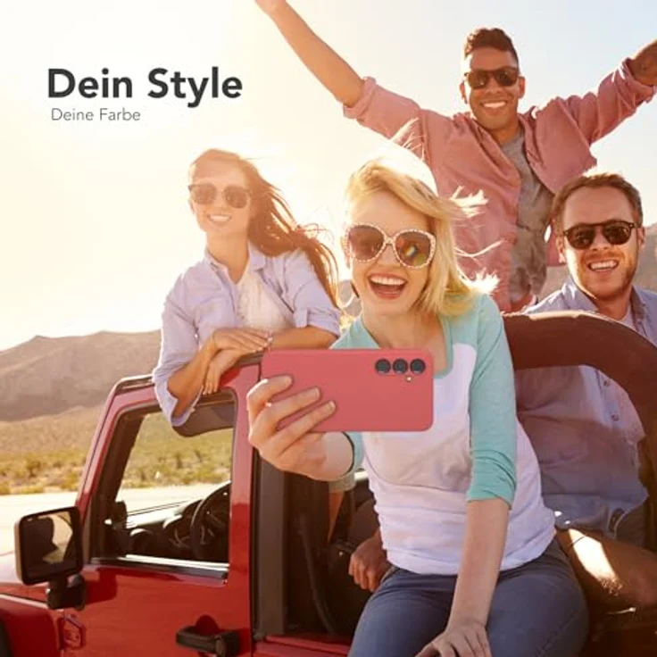 EAZY CASE Silikonhülle für Samsung Galaxy A55, stoßfest, dünn, mit Kameraschutz, TPU Phone Bumper, hellrot – Bild 2
