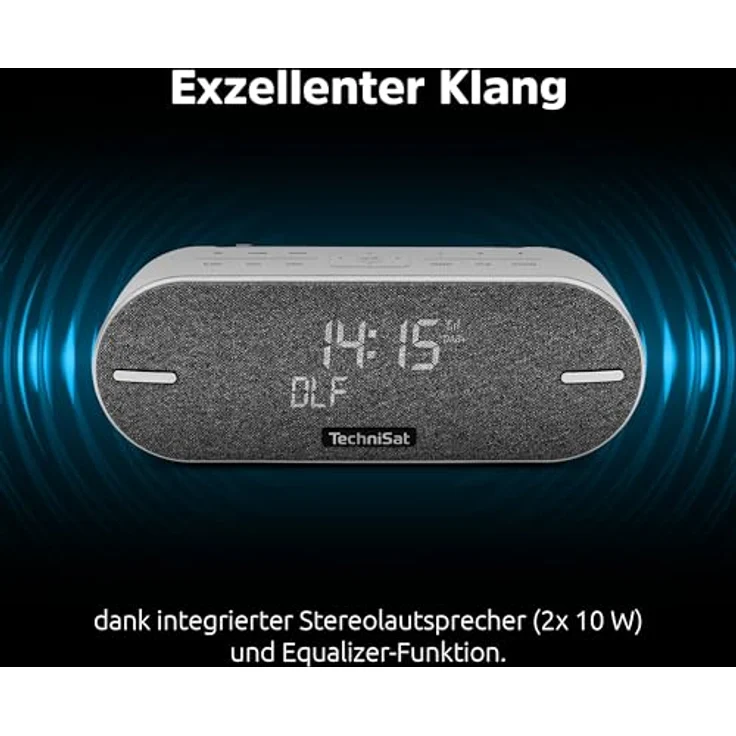 TechniSat DIGITRADIO BT 2 - tragbarer Premium-Bluetooth-Lautsprecher mit DAB+ Digitalradio (UKW, Uhr, Wecktimer, Wasserabweisendes Gehäuse, Favoritenspeicher, AUX-in, Akku, 20 Watt) lichtgrau – Bild 5