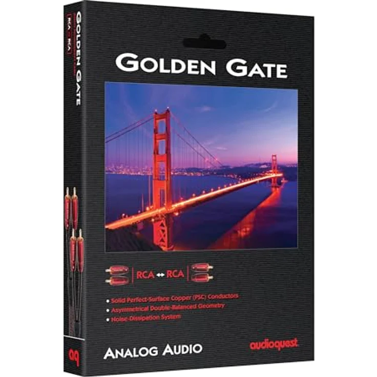 audioquest Golden Gate 2 x Cinch Stecker auf 2 x Cinch Stecker 1m – Bild 3