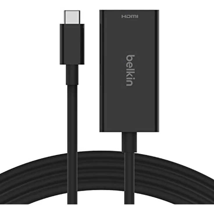 Belkin USB-C-auf-HDMI 2.1-Adapter mit 11-cm-Kabel für 8K bei 60 Hz, 4K bei 144 Hz, HDR, HBR3, DSC, HDCP 2.2, „USB-IF“, für USB-C-Geräte wie MacBook, iPad Pro – Bild 1