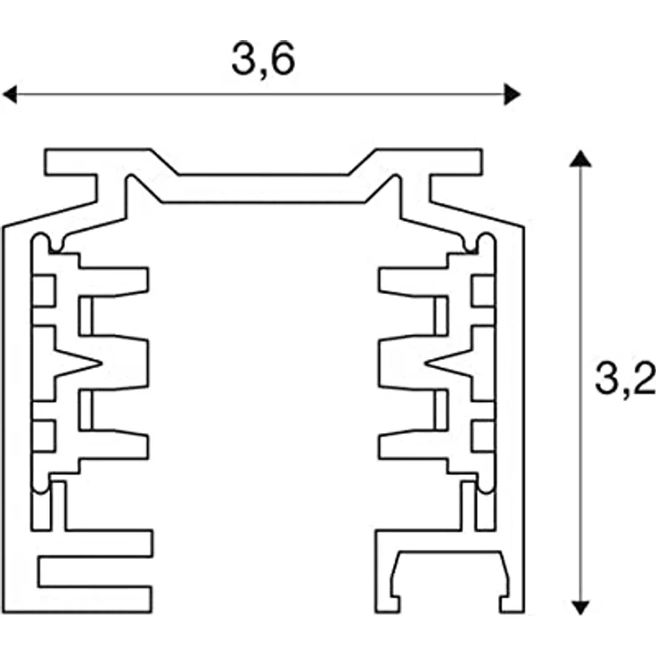 SLV EUTRAC 3PHASEN-AUFBAUSCHIENE | Hochvoltschiene, Schienensystem, Aufbauschiene 3Phase | Aluminium, schwarz, 3 m – Bild 3