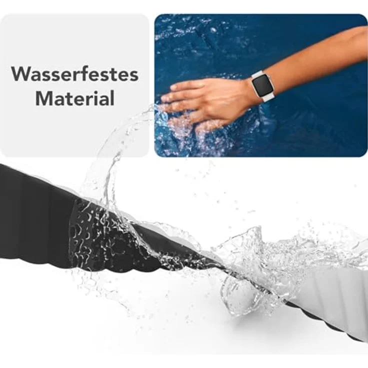 NALIA Core Magnet Armband für Apple Watch Series Ultra/SE/10/9/8/7/6/5/4/3/2/1, Atmungsaktives Silikon Loop mit starken Magnetverschluss, Sportarmband im Rillendesign, Farbe: Schneeweiss, 42/44/45/46/49mm – Bild 5