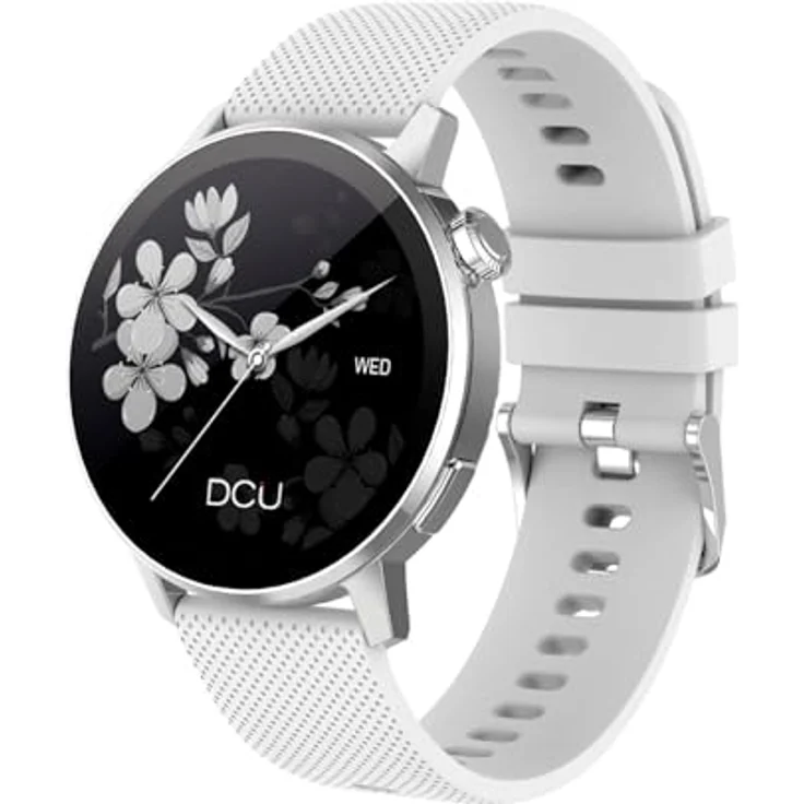 DCU TECNOLOGIC Damen-Smartwatch TEC-1,32 Zoll AMOLED-Display, GPS, Bluetooth-Anrufe, 130+ Sportmodi, Höhenmesser, Barometer, Kompass, spritzwassergeschützt, Schwarz – Bild 1
