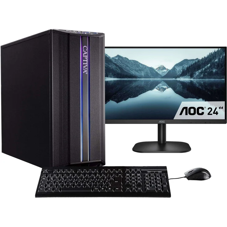 Captiva Business PC Bundle R69-371|R5 5600G|32GB DDR4|Radeon|1 TB|23.80"|FreeDOS, leistungsstarker Desktop-PC für Büroanwendungen