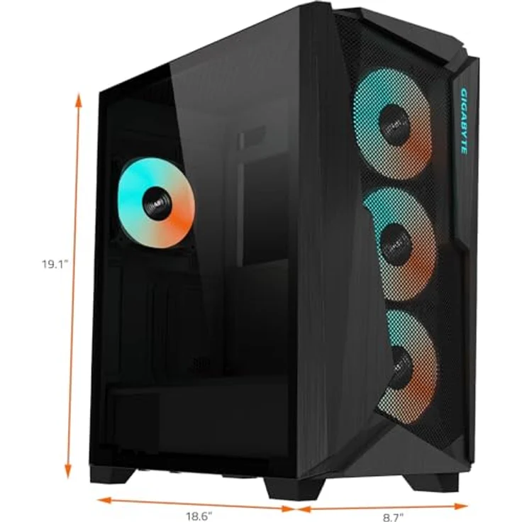 Gigabyte C301G V2 (ATX, Mini ITX, mATX), Schwarz, PC-Gehäuse – Bild 8