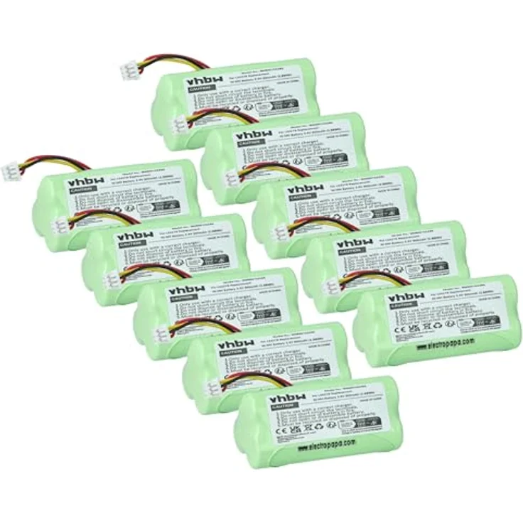 vhbw 10x Akku für Symbol LS4278, Hochleistungs-NiMH, 800 mAh, 3,6 Volt, wiederaufladbar – Bild 1